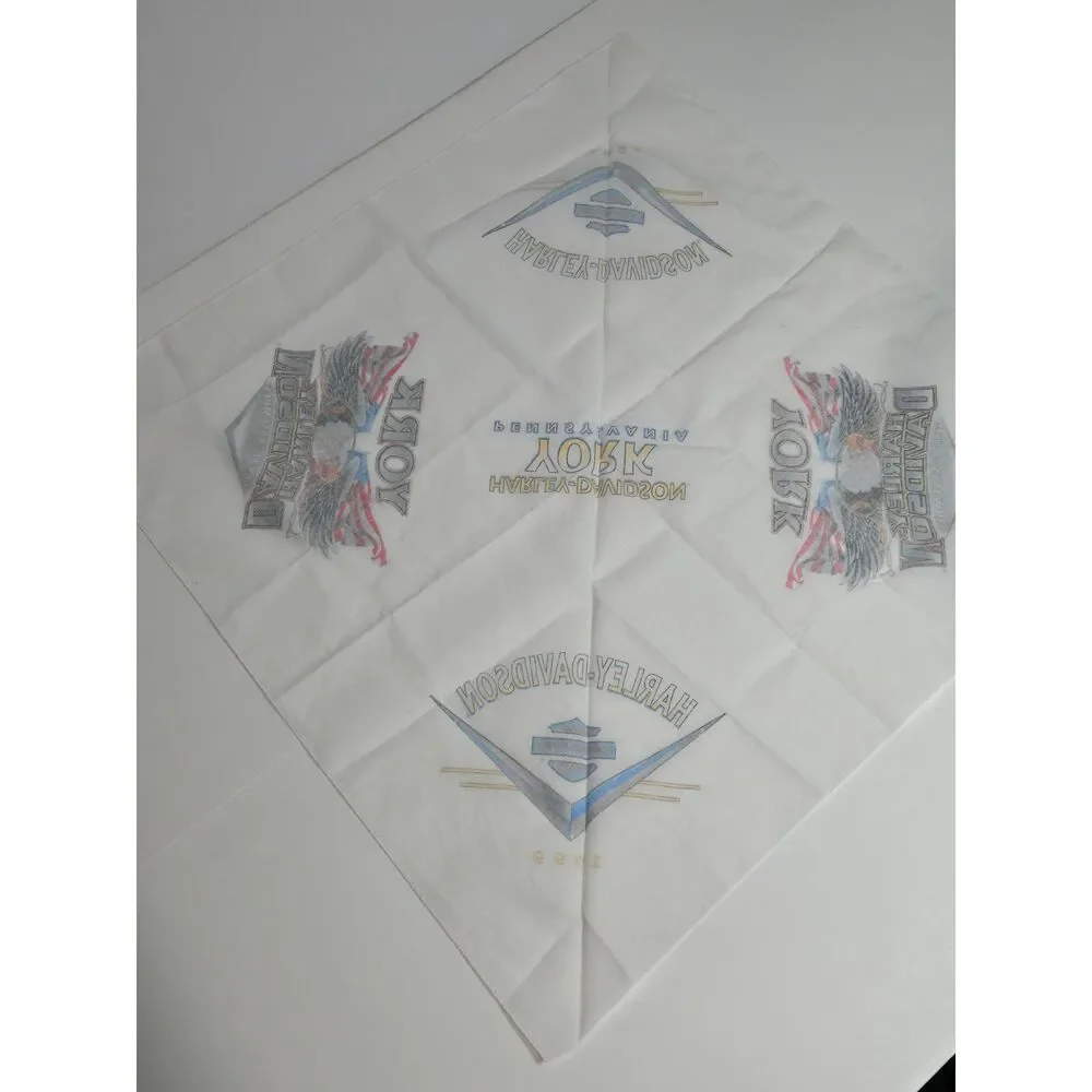Harley Davidson Vintage 1999 York PA Bandana | Final Assembly | White